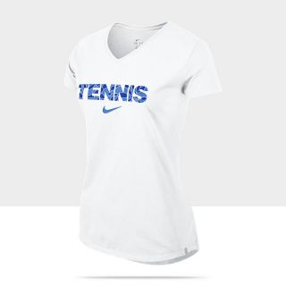 Nike V Neck Read Womens Tennis T Shirt 480769_100_A