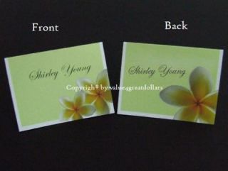 50 BLANK Wedding Table Number Place Card Yellow Frangipani Tent 