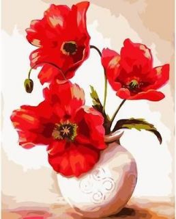 Magic DIY new paint by number 16*20 kit Beauty Flower In Vase free 