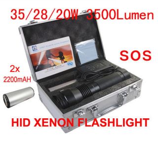 35W 3500 Lumen HID Xenon Torch Flashlight + 2 x 2200mAh battery on 