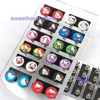 Lots 12pairs Lovely Colorful HelloKitty Earrings For Birthday Party 