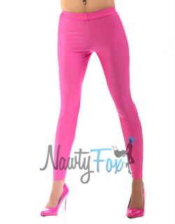 Pink Shiny Lycra Spandex Yoga, Workout Roller Derby Dance Tights 