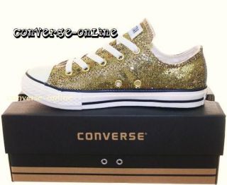 kids converse all star gold sequins trainers size uk 11  45 
