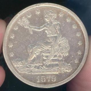 NICE 1878 S SEATED LIBERTY TRADE DOLLAR NICE U.S. SILVER COIN #377