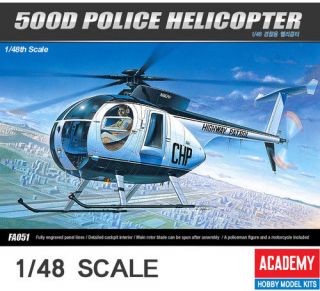 academy 1 48 hughes 500d police helicopter model kit from