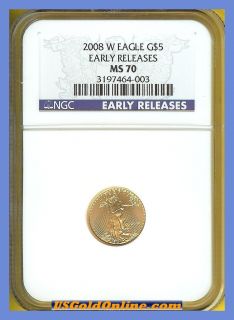 2008 w $ 5 gold eagle ngc ms70 1 10
