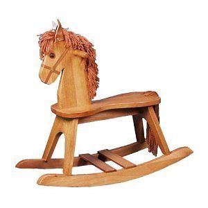 Wood Wooden Rocking Horse Kids Baby Chair Seat Toy Babies Toys Seats 