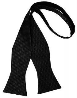 New Black 100% Silk Weave Self Tie Bow Tie   Includes Display Box