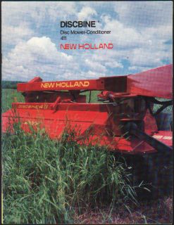 New Holland 411 Discbine Tractor Disc Mower Conditioner Brochure