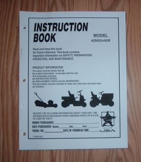 MURRAY 425620X92B LAWN TRACTOR OWNERS MANUAL WITH ILLUSTRATED PARTS 