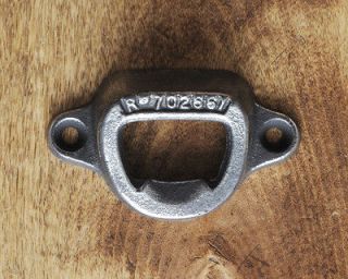 VINTAGE CAST IRON WALL MOUNTED BOTTLE OPENER ANTIQUE BRITISH MADE 
