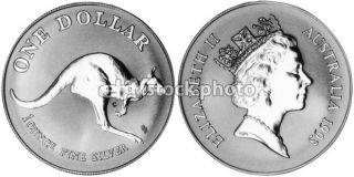 Australia Dollar, 1993, Kangaroo leaping right