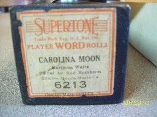 vintage player piano music roll carolina moon 