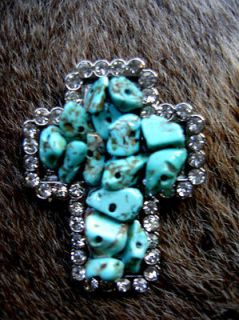 Newly listed 4 SILVER TURQUOISE STONE CROSS BERRY CRYSTALS TURQUOISE 