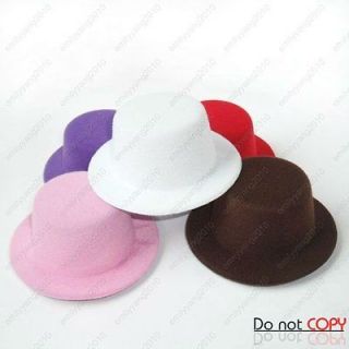 mix wholesale plain mini top hat diy hair clips 35pcs