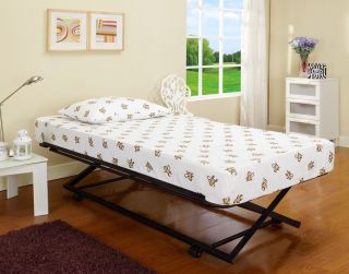 33 Black Steel Pop Up Trundle For Day Bed ~New~