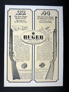 Ruger 10/22 .22 22 & .44 44 Magnum Carbine Rifle 1964 print Ad 