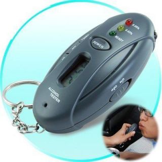 New Hot Portable Breathalyzer Keychain Car Gadget   Flashlight 