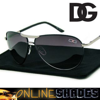 DG 7225 BLACK   Designer Aviator Sunglasses Classic Retro Eyewear 