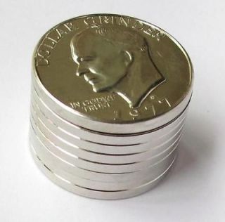Tone Dollar Coin Herb Metal Grinder 3 PC Pollen Catcher Small Size 