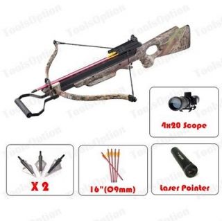 wizard 150lb camouflage hunting crossbow laser package 