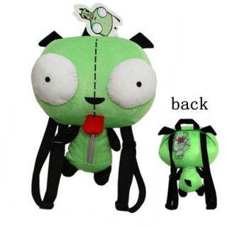 Green Alien Invader Zim Gir Stuffed Plush Backpack Bag CUTE 14 inch 