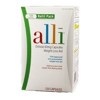 Alli Weight Loss Aid Orlistat 120 60mg Capsules REFILL Pack (Exp. 4/15 