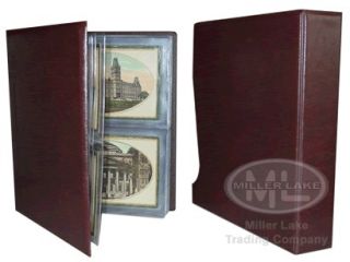 New BROWN Deluxe Postcard Album Padded Cover with Slipcase + 20 Pages