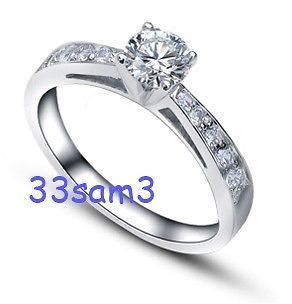 FINE 925. STERLING SILVER SOLITAIRE ETERNITY ENGAGEMENT DIAMOND RING 