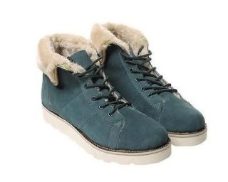 Korean mens short snow boots thick velvet warm high top wool cotton 