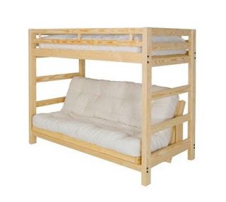 liberty futon bunk bed frame unfinished solid wood easy assembly