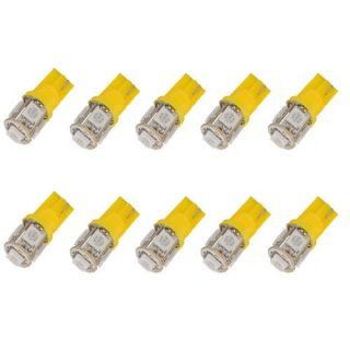 10pcs Yellow/Amber T10 Wedge W5W SMD LED Light bulbs 192 168 194 2825 
