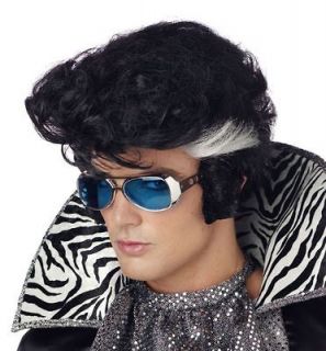 70 s elvis vegas sideburns rock star wig costume new