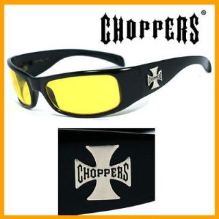 new choppers bikers mens sunglasses yellow lens c11 b time