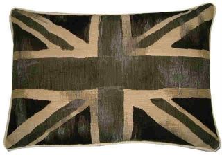 union jack black white flag oblong tapestry cushion from new