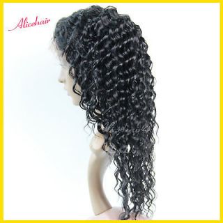 Indian Remy Full Lace Wig Lace Front Wig #1 Jet Black Deep Wave 6 20 