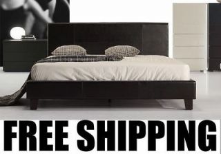italian design brand new black pu leather bed frame queen