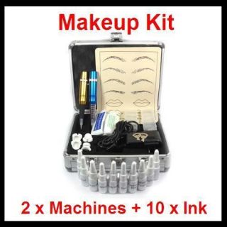 Beauty Pro 2 Colors Eyebrow Lips Machines Pens Permanent Makeup Kit 