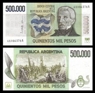 argentina p 309 500000 peso unc banknote south america time