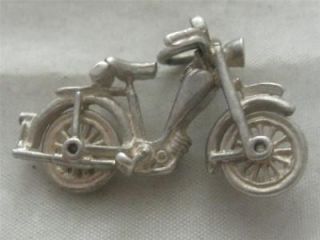 VINTAGE CHARM c1960 STERLING SILVER ARTICULATED SCOOTER MOTOR BIKE 