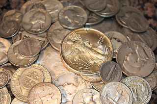 OUNCE Pre 1965, 90% SILVER Coins, Not JUNK, Dollars Halves Quarters 
