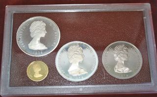 1976 TURKS AND CAICOS GOLD AND SILVER PROOF SET 5 10 25 CROWNS
