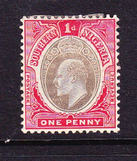 southern nigeria 1904 07 1d kevii mh sg 22 from