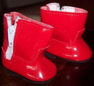 nw red vinyl doll rain boots shoes fits vtg crissy
