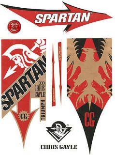   2012 World cup Chris Gayle Spartan CG Triumph 333 cricket bat sticker