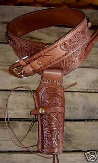   Leather Single Western SASS Cowboy Holster 38/357 Rig d by GUNS4US