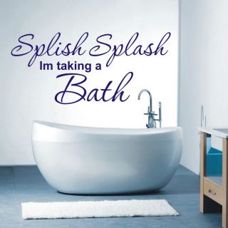 Splish Splash bathroom wall art sticker quote   4 sizes   loads of 