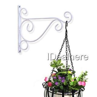Noble White Iron Decor Wall Scrolled Arms Hanging Plant/Lamp/Bas​ket 