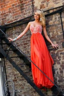 Sherri Hill Style 3802 Prom Long dress Authentic Orange 10 
