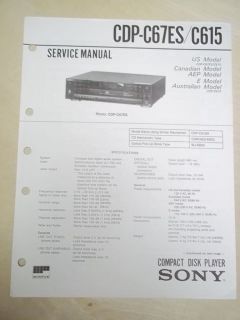 sony service repair manual cdp c67 es c615 cd player